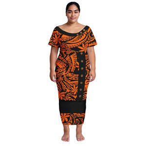 Casual Vestido das Mulheres Polinésia Tribal Samoan Imprimir Senhoras Personalizadas Ásia & Ilhas do Pacífico Vestuário Samoa Puletasi Conjuntos - Product Image 6