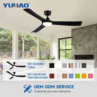 Ventilateur de plafond LED 56 pouces avec lumières, télécommande, 3 pales en ABS, étanche IP66, pour extérieur, fabrication OEM ODM
