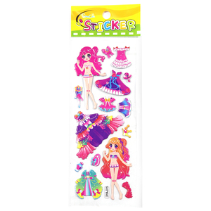 Adesivi gonfi 3d di alta qualità Princess Dress Up Cartoon Girl Stickers decalcomanie impermeabili 3d <span class=keywords><strong>Sticker</strong></span> <span class=keywords><strong>Anime</strong></span> - Product Image 5