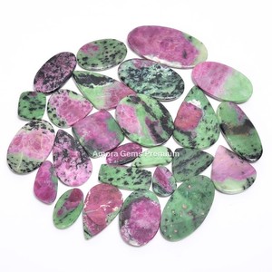 Piedra preciosa suelta cabujón en forma de mezcla de zoisita de rubí Natural para la fabricación de joyas, verde y roja única piedra pulida, perfecta para anillos - Product Image 5