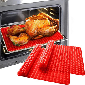 Factory Customize Trimmed Silicone Baking Mat Red Pyramid Cooking Sheet Pan Oven <b>Tray</b> Pastry - Product Image 3