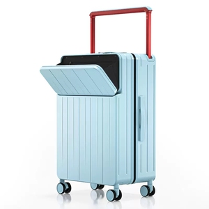 Multifunzione anteriore aperto vano bagagli per Laptop bagaglio a mano borse da viaggio con portabicchieri USB caricabatteria <span class=keywords><strong>valigia</strong></span> Trolley - Product Image 6