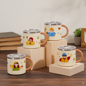 Taza familiar <span class=keywords><strong>de</strong></span> dibujos animados <span class=keywords><strong>de</strong></span> acero inoxidable 304 <span class=keywords><strong>de</strong></span> alta calidad, diseño clásico, taza para beber al vacío para niños, café, té, recuerdo - Product Image 1