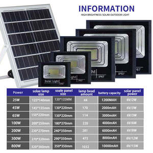 <span class=keywords><strong>Projecteur</strong></span> LED <span class=keywords><strong>Solaire</strong></span> Extérieur Étanche IP68 100W 200W avec Télécommande pour Jardin - Product Image 2