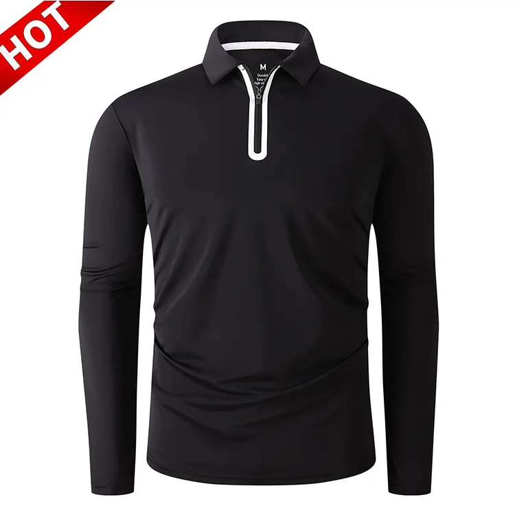 Long Sleeve Golf Shirt Mens Polos Size Men'S Long-Sleeved T-Shirt Breathable Sport Polo Golf Shirts