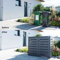 Couvercle de poubelle en aluminium étanche à double porte Poubelle de stockage extérieure Boîte de stockage en acier Seau de stockage pour le jardin public