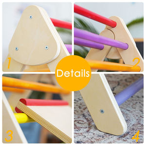 Triángulo Piklers de madera arcoíris con rampa, arco de escalada, juguetes escaladores para interiores para niños, juego de triángulo de escalada Montessori - Product Image 2