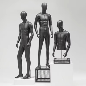 Mannequin <span class=keywords><strong>homme</strong></span> corps entier noir et blanc pour <span class=keywords><strong>magasin</strong></span> de vêtements, présentoir de costume masculin en position debout - Product Image 2