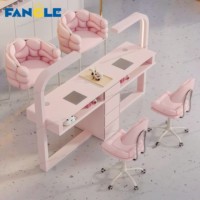 Bureau de Manucure Double Rose Moderne pour Salon d'Ongles, Table de Soins d'Esthétique, Fournitures Professionnelles
