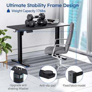 Moderno doppio motorizzato nero elettrico Sit Stand scrivania regolabile altezza tavolo per il computer portatile di gioco di <span class=keywords><strong>lavoro</strong></span> durevole ed elegante - Product Image 2