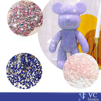 Pierres en résine cristalline à dos plat VC en gros, 2-6 mm, strass, pierres précieuses pour autocollants en cristal, étui de téléphone en strass, t-shirt en strass