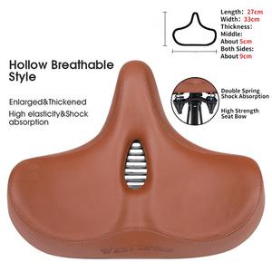 <span class=keywords><strong>Selle</strong></span> de vélo extra large et confortable en cuir <span class=keywords><strong>souple</strong></span> épaissi, design ventilé, ajustement universel simple <span class=keywords><strong>pour</strong></span> hommes et femmes, multi-usages - Product Image 5