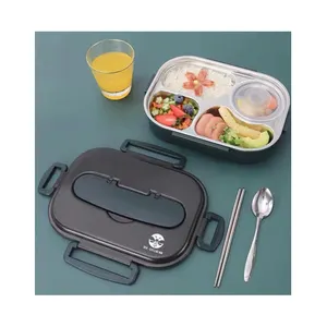 China Supplier Customization School Kids Luxury Stainless Steel Tray Lunch Box Set