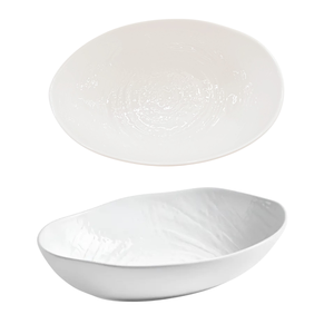 Piatto Fondo Ovale in Porcellana Bianca 26x16cm - Collezione Wall Line - Product Image 1