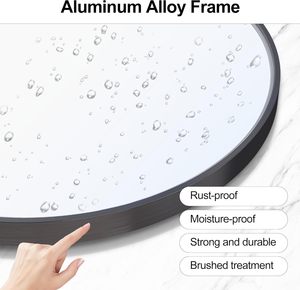 Round Wall Mirror Circular Black <strong>Bathroom</strong> Mirror Round Wall Mirrors for Living Room Bedroom <strong>Bathroom</strong> Washroom <strong>Rustic</strong> <strong>Vanity</strong>. - Product Image 4