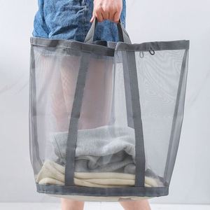 Lightweight Camping Handbag <b>Mesh</b> Beach <b>Bag</b> Folding <b>Laundry</b> Hamper for Clothing Cosmetics - Product Image 5
