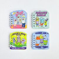 Carnet de notes miniatures avec séparateurs magiques, série de poissons de dessin animé mignons, pages intérieures colorées, journal étudiant au design attrayant