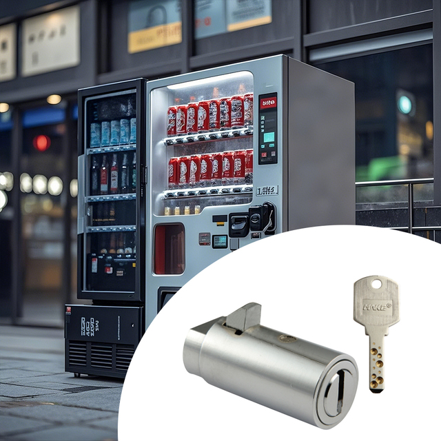 MK207 High Security 11-Pin Tumbler Dimple Key System Cylinder Nickel Plated Double Level Pins Vending Machine Locks for Snack