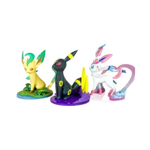 Trendy Pokemoned Eevee Family Figures Fairy Moon Leaf Eevee Plastic Desktop Ornaments Wholesale Packaged in Color <b>Boxes</b> Model - Product Image 5