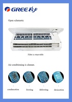 Inverter udara untuk Gree, Inverter 1 Ton Unit AC, tipe Split, pendingin, AC/pemanas dengan frekuensi variabel, colokan EU, 1HP, 1,5 hp, 2hp, 3hp