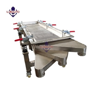 Écran de vibration linéaire en acier au carbone UJINAUTO pour particules de plastique de larve de sciure de bois pour la transformation des aliments - Product Image 1