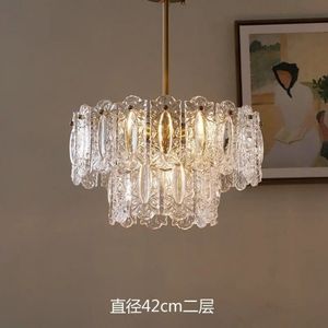 Lustre en verre de style français pour salon, style post-moderne américain, simple, luxe léger, salle à manger, chambre à coucher, luminaire de <span class=keywords><strong>plafond</strong></span> en cristal - Product Image 3