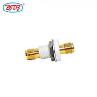 Fabricante chapado en oro 18GHz SMA hembra Jack montaje en Panel de mamparo a Sma hembra adaptador RF conector adaptador de tierra aislado