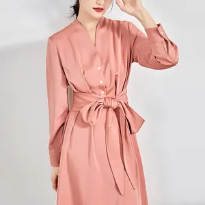 Made in China full sleeve nice quality casual ladies shirt dress