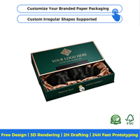 Caja Rectangular para Cabello con Ventana, Caja de Empaque para Extensiones de Cabello Humano, para Exhibición y Envío en Comercios