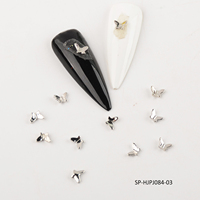 Alliage de métal papillon Nail Art décoration 3D métallique or argent flocons manucure bricolage Nail Charms bijoux Gem Nail Parts