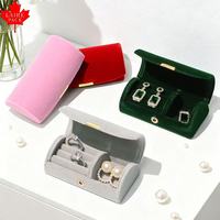 Boîte à bijoux rectangulaire en velours haut de gamme Laire, motif uni, petite, pour bagues, boucles d'oreilles, pendentifs, accessoires, colliers