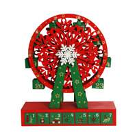 2026 auf Lager Weihnachtliches Holz-Riesenrad Adventskalender 24 Tage Countdown Geschenkbox Wiederverwendbare Heimdekoration Bastelbedarf