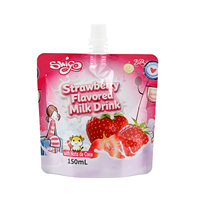 Op maat gemaakte aardbeien fruitsap verpakkingen Doypack spout bags dranken verpakkingen staande spout pouches voor sapvulmachines