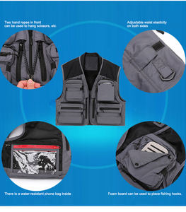 Chaleco <span class=keywords><strong>de</strong></span> <span class=keywords><strong>Pesca</strong></span> con Mosca Mydays, Portátil, Duradero, <span class=keywords><strong>de</strong></span> Nailon Ligero, con Múltiples Bolsillos Desmontables, para Hombre y Mujer - Product Image 4