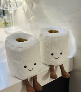 Peluche en forme de rouleau de papier toilette, décoration amusante pour salle de bain, poupée suspendue en mousse, cadeau fantaisie, rembourrée en mousse, 31-50 cm, 8-13 ans - Product Image 1