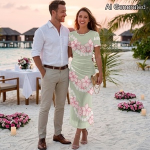 Robe <span class=keywords><strong>de</strong></span> soirée personnalisée OEM, robe <span class=keywords><strong>de</strong></span> soirée à imprimé floral hawaïen pour femmes, tenues longues et sexy - Product Image 5