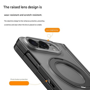 เคสโทรศัพท์แม่เหล็กแบบด้านหรูหราสำหรับ iPhone Duo พร้อม 360 °   ขาตั้งแบบวงแหวน ฟิล์มกันรอยหน้าจอ ป้องกันแรงกระแทก ฝาครอบแข็ง - Product Image 4