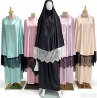 Nouvelle Collection 2026 : Robe de Prière Islamique pour Femme, Imprimé Ramadan, Abaya Deux Pièces, Style Dubaï