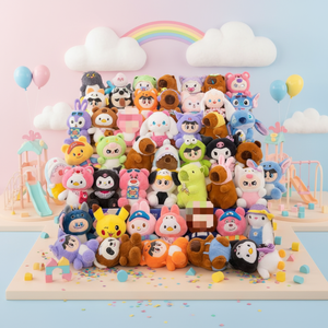 Vente en gros de jouets en peluche et poupées en coton PP personnalisés de 10 à 30 cm, assortiment pour machines à griffes, sacs de présentation, pendentifs tendance, marque KBX - Product Image 5