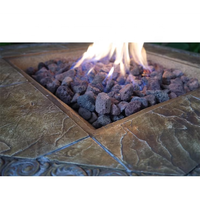 Table de feu au propane carrée Peaktop pour jardin, chauffage extérieur, décoration de jardin, 40000 BTU, sans fumée, certifiée ETL/CE, écologique