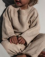 Vente chaude 100% coton tricots maman et Mini automne/hiver chaud et doux à manches longues 2 pièces ensemble décontracté