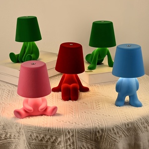Modern Novelty Flocking Little Guy Table Lamp Rechargeable LED Desk Lamp Creative Bedroom Ambient <b>Light</b> Holiday Gift Lamp - Product Image 2