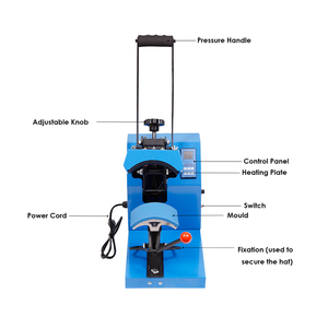 Hat Báo Chí kỹ thuật số Mũ bóng chày nhiệt máy ép 6x3.5 inch thiết kế vỏ sò cap thăng hoa chuyển Báo Chí với điều khiển LCD - Product Image 3