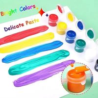 20 Paket Set Cat Akrilik Mini, 12 Warna Strip Cat Akrilik dengan 40 Buah Kuas Lukis untuk Rumah Kelas Hadiah Pesta Paskah
