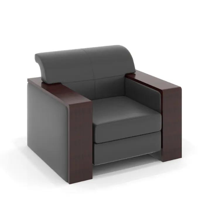 Viseira de supervisor de negócios, sofá de design preto tradicional para escritório