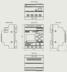 Module Siemens LOGO 24RCE 6ED1052-1HB08-0BA2, 24V DC, sortie relais, contrôleur PLC Ethernet - Product Image 4