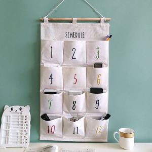 Sac de rangement suspendu sur la porte avec 12 poches, organisateur mural en toile - Product Image 1