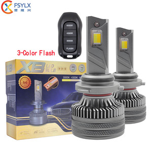 FSYLX <span class=keywords><strong>X8</strong></span> H1 H4 H7 H11 faro LED 200W 40000LM Amarillo Blanco 3000K 4300K 6000K Flash H7 H11 9005 9006 9012 H4 faro Led para coche - Product Image 1