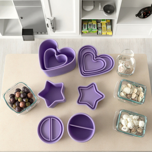 Nouveau Silicone Heart & Star Bento Box Nouveau Style De Noël Enfants Déjeuner Snack Couvercle Micro-ondes Lave-Vaisselle Congélateur Four Utilisation Alimentaire Sûre - Product Image 1