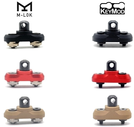 Trirock M-LOK & Keymod optional Black/Red/FDE sling swivel adapter with base Mount for MLOK or Key mod rail system